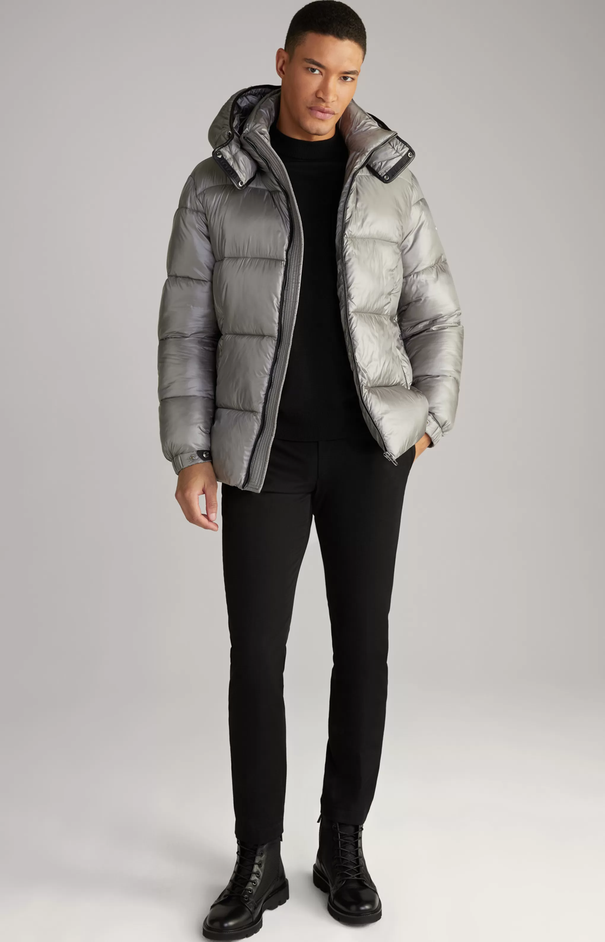 Jackets | Clothing*JOOP Jackets | Clothing Ambro Quilted Jacket with Hood in Metallic Grey