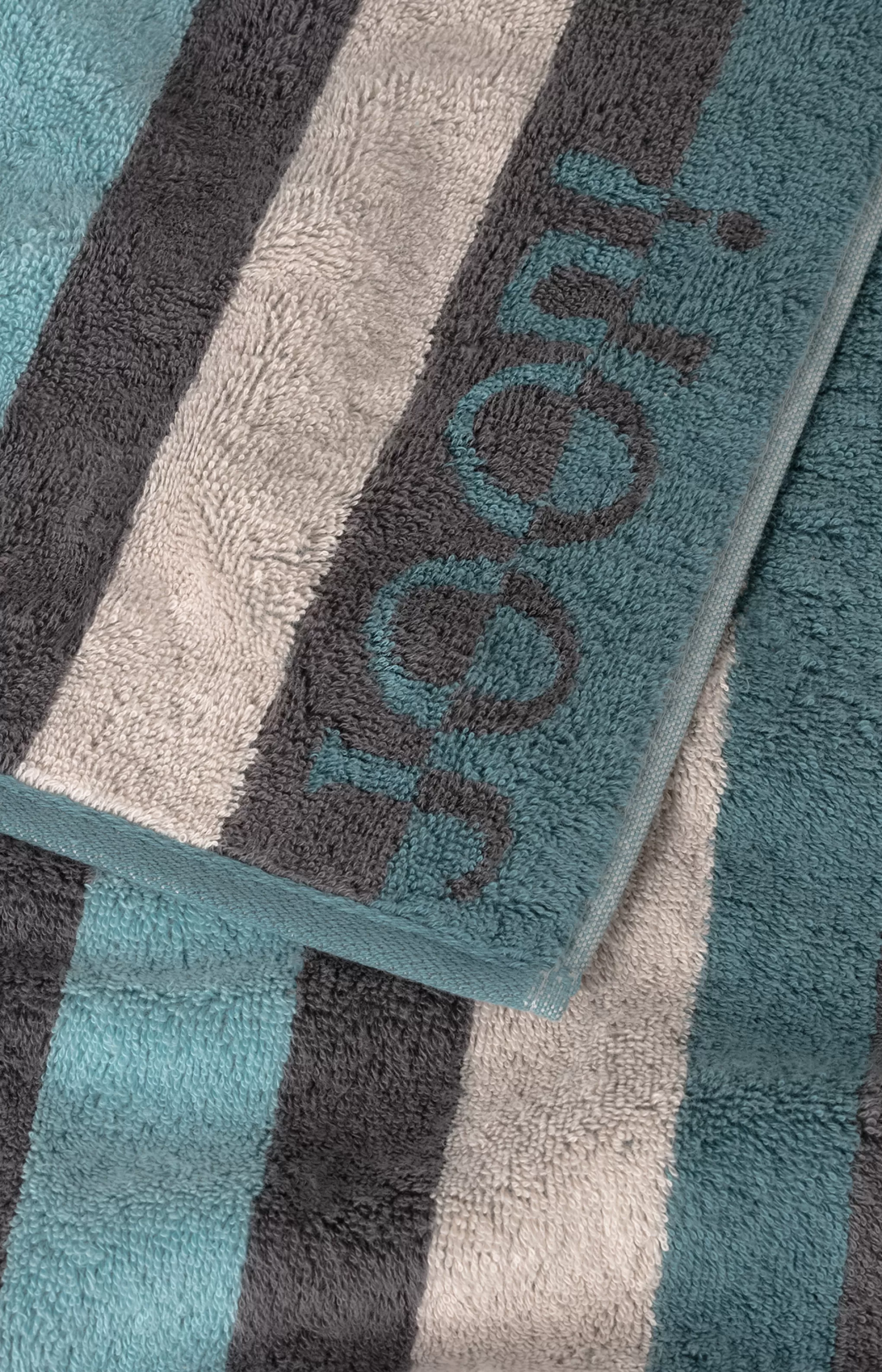 - Shower Towel*JOOP - Shower Towel French Fryer Series ! TONE STRIPES in Aqua Stripe