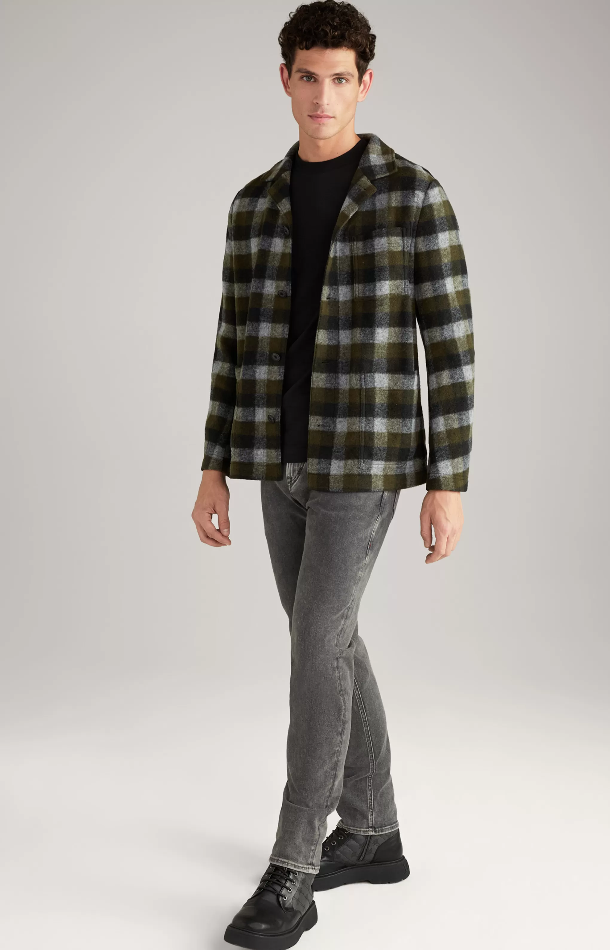 Shirts | Clothing*JOOP Shirts | Clothing Haiko Flannel Overshirt in Green/Grey Check