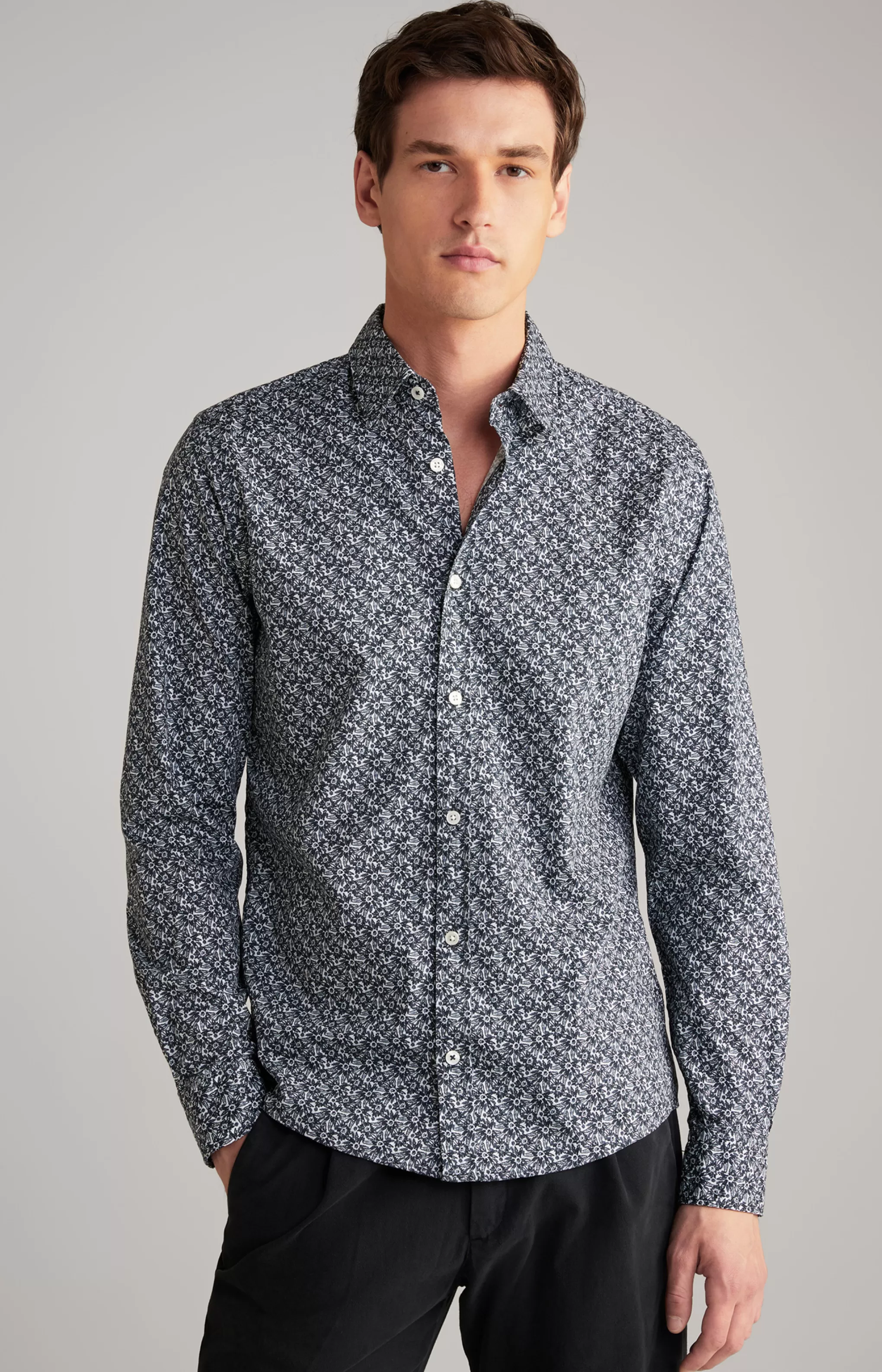 Shirts | Clothing*JOOP Shirts | Clothing Hanson Cotton Shirt in Dark Blue, patterned