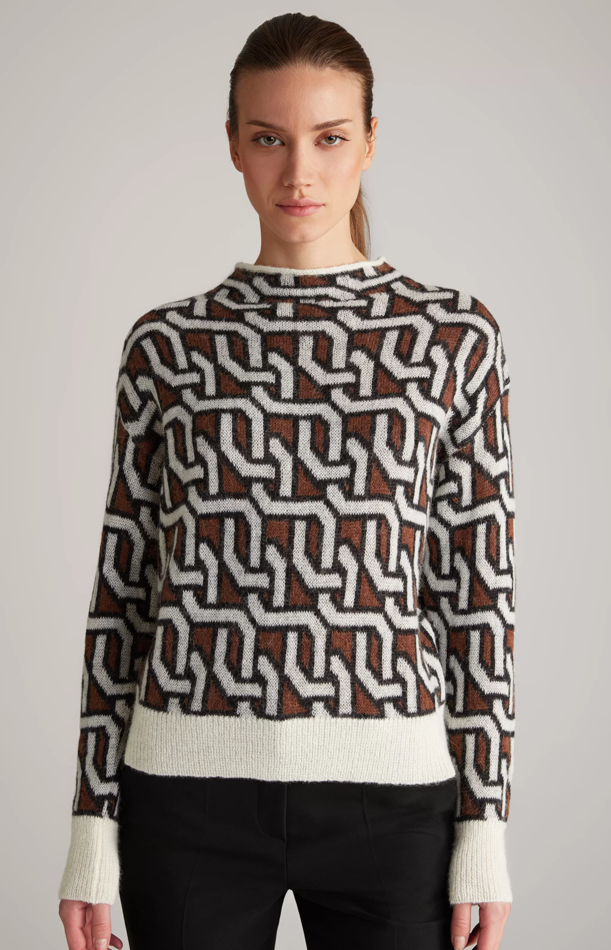 Knitwear | Clothing*JOOP Knitwear | Clothing Knitted Pullover in a Cream/Brown/Black Pattern