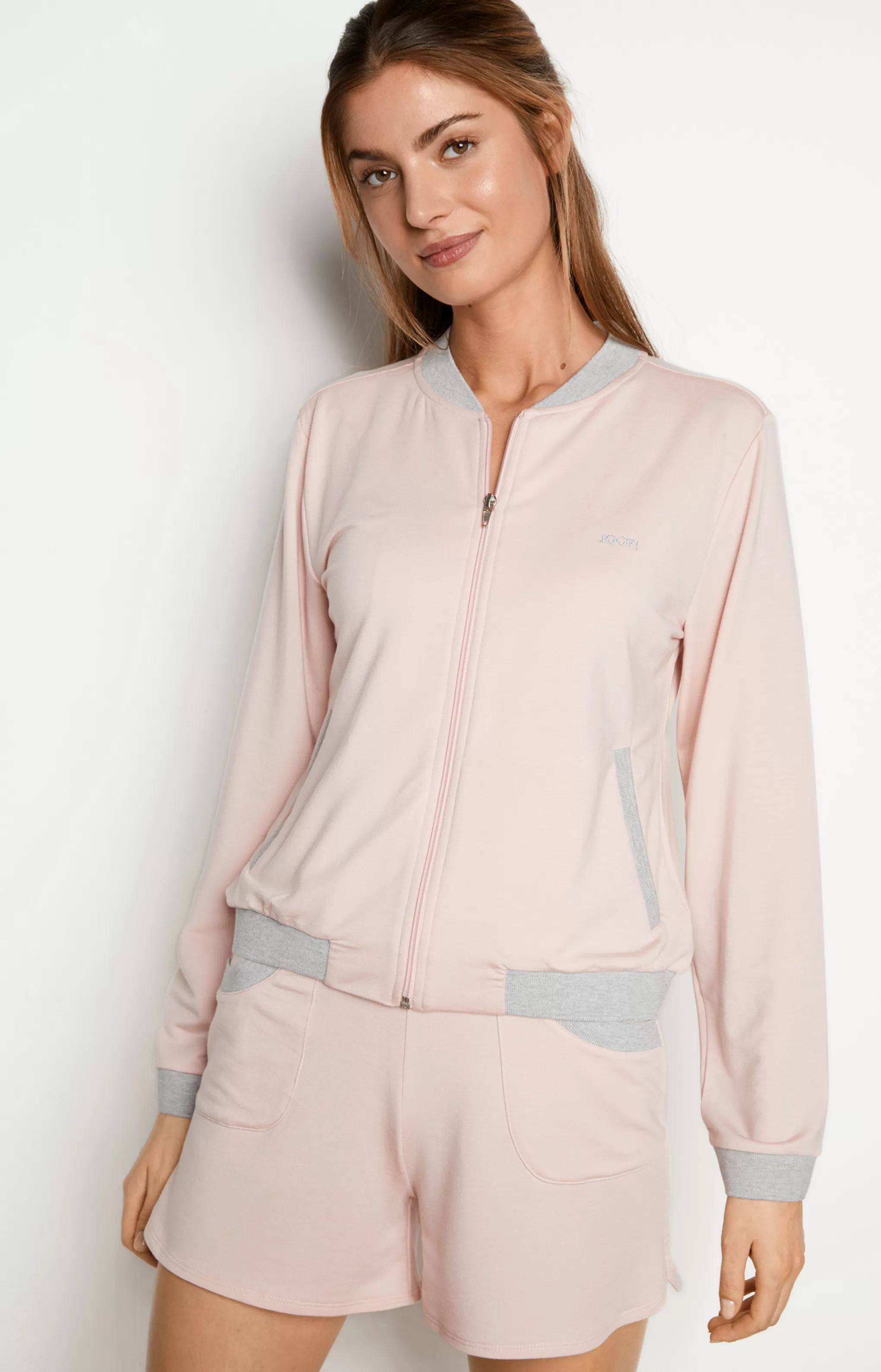 Loungewear & Nightwear*JOOP Loungewear & Nightwear Loungewear sweatshirt jacket in pink/grey mélange