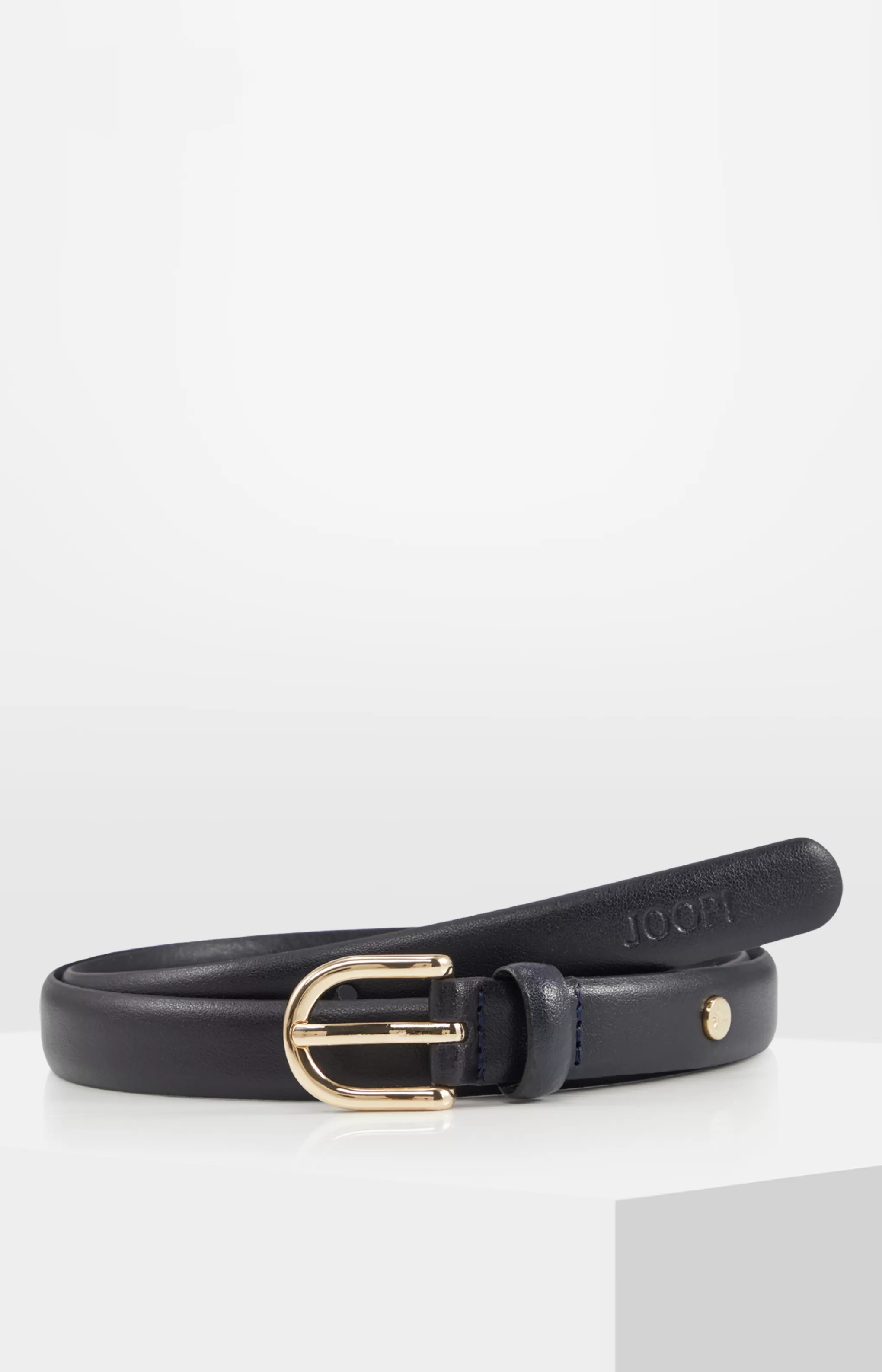 Belts*JOOP Belts Narrow Leather Belt in Dark Blue