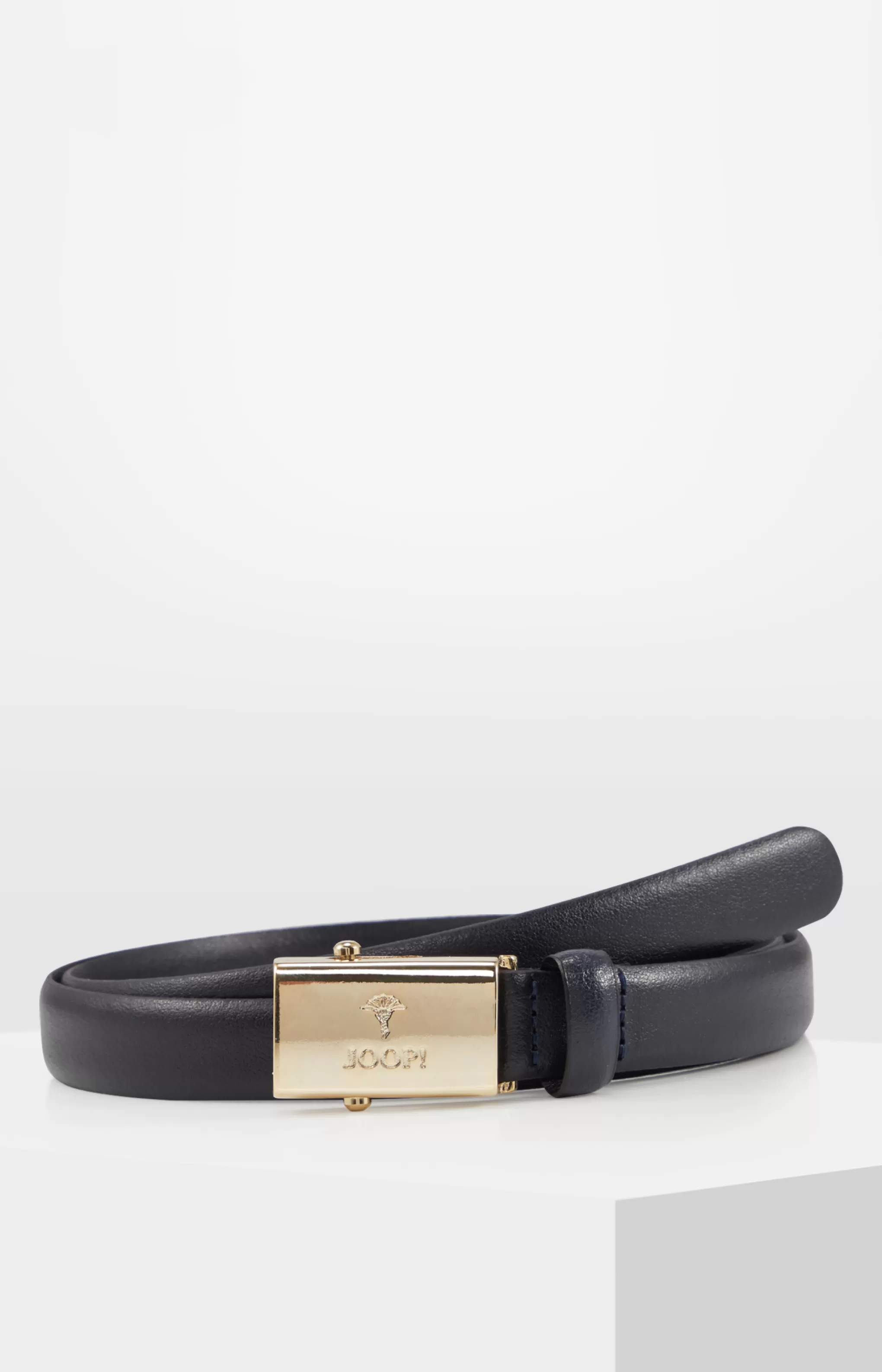 Belts*JOOP Belts Narrow Leather Belt in Dark Blue