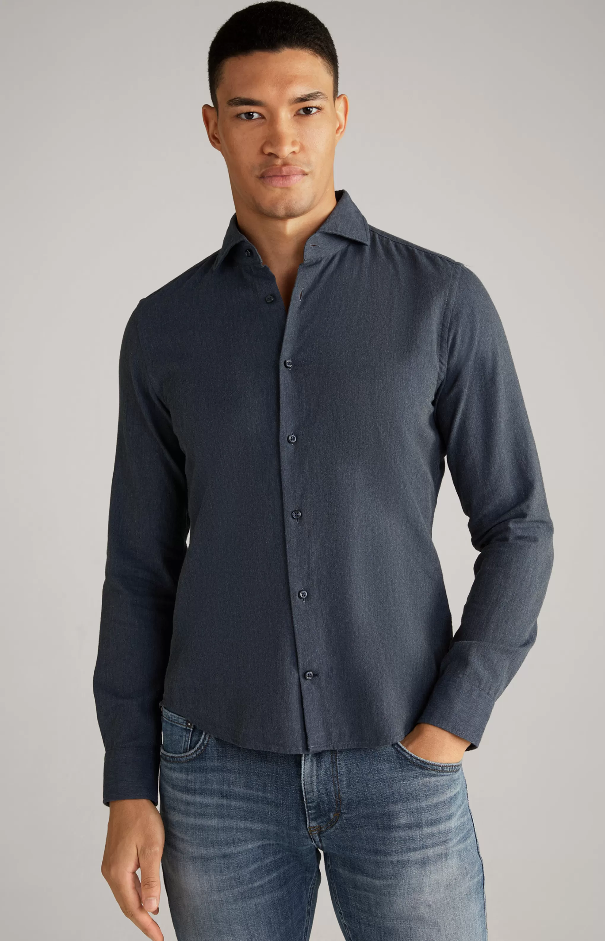 Shirts | Clothing*JOOP Shirts | Clothing Pai Cotton Shirt in Dark Blue Marl