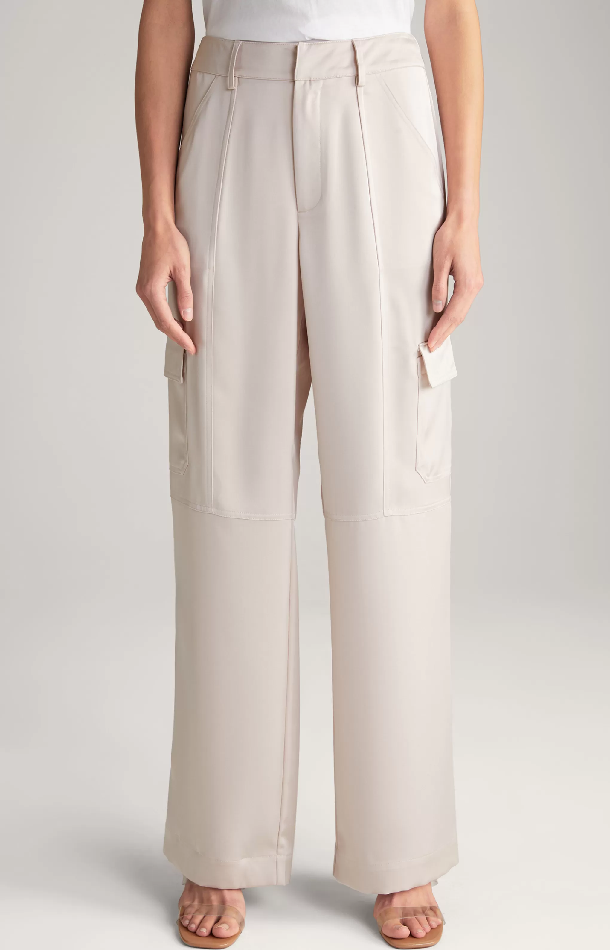 Trousers | Clothing*JOOP Trousers | Clothing Satin Cargo Trousers in Pale Pink