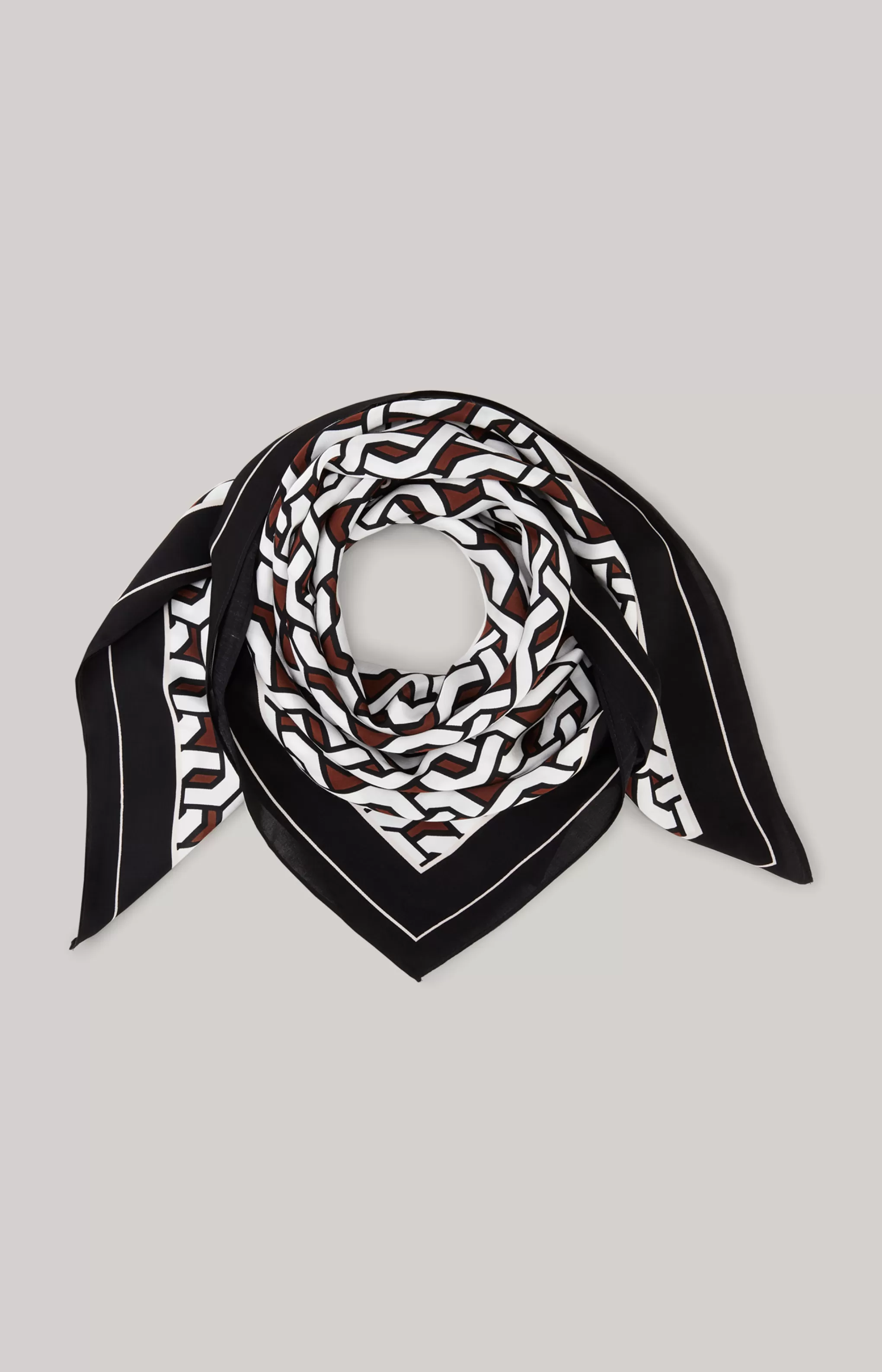 Scarves & Hats*JOOP Scarves & Hats Scarf in a /White/Brown Pattern