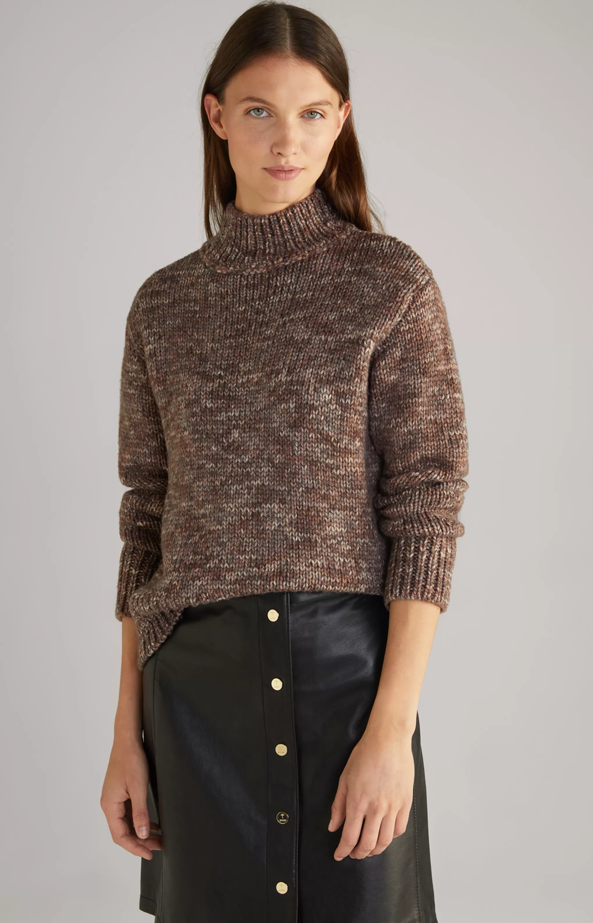 Knitwear | Clothing*JOOP Knitwear | Clothing Virgin Wool Knitted Sweater in Mottled Taupe/Ecru